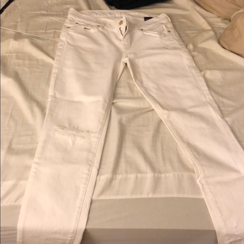 white distressed jeans